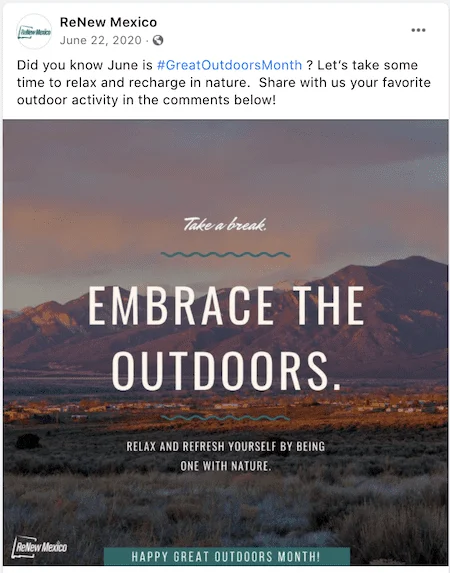 june marketing ideas great outdoors month inspirational post