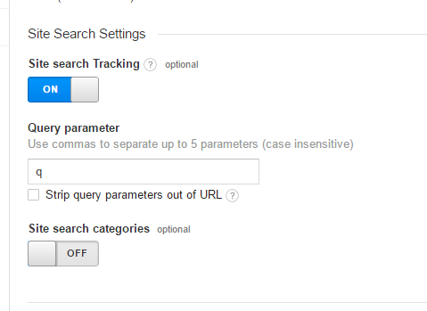site search settings