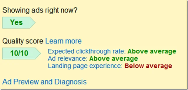 AdWords Landing Page Experience