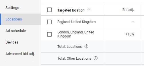 location bid adjustments