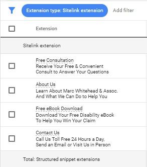 lawyer marketing strategies sitelink extensions