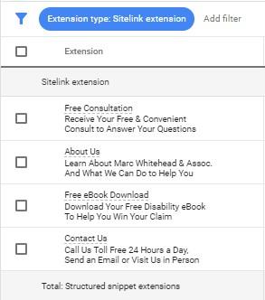 lawyer marketing strategies sitelink extensions