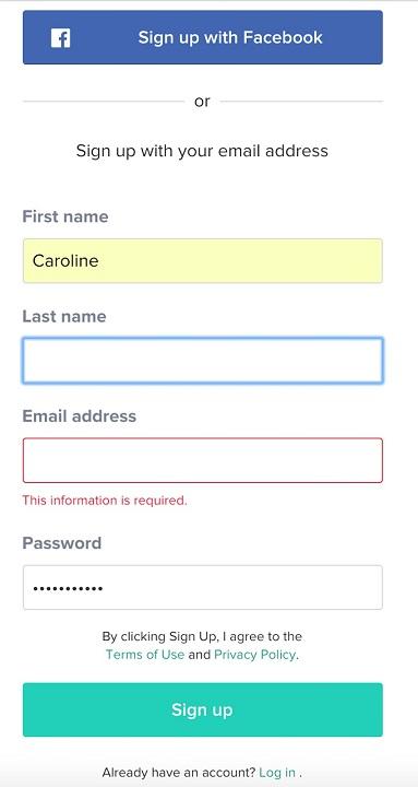 lead capture form including privacy policy