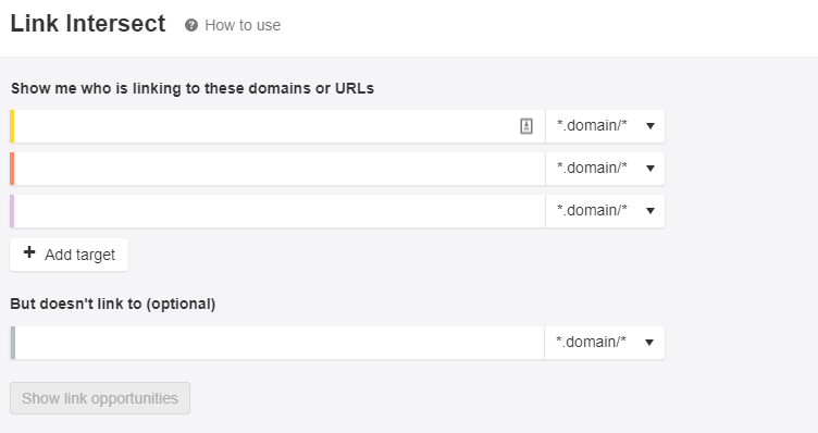 link building strategies using ahrefs link intersect