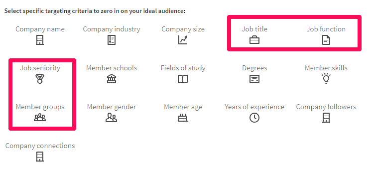 targeting job titles on linkedin