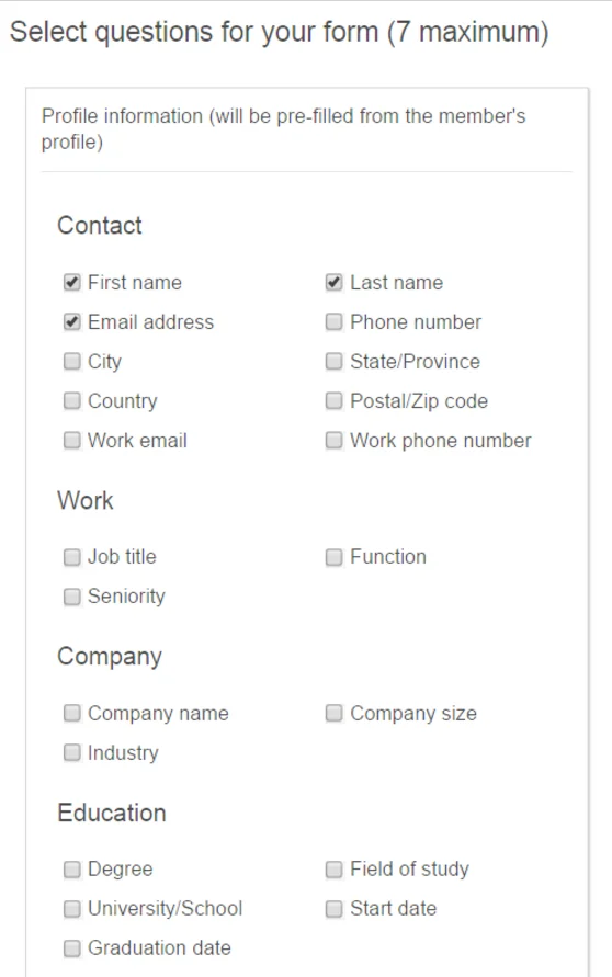 linkedin lead gen form questions advertisers can ask