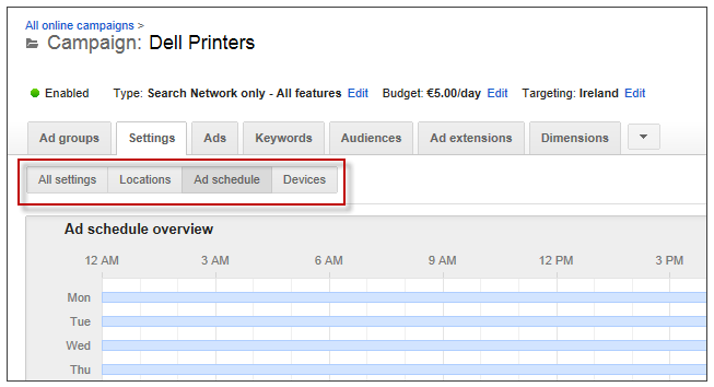 Local marketing tips dayparting AdWords