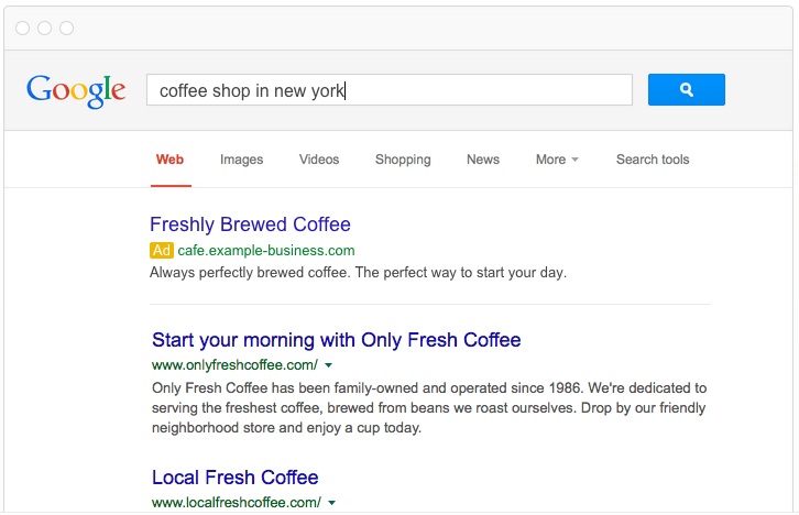 Local PPC tips coffee shop ad