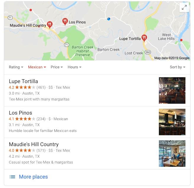 local search marketing Google maps example