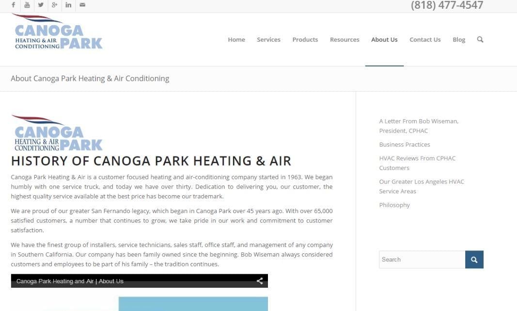 local SEO location-based "About Us" page