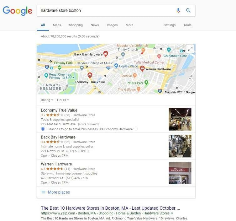 Local SEO SERP