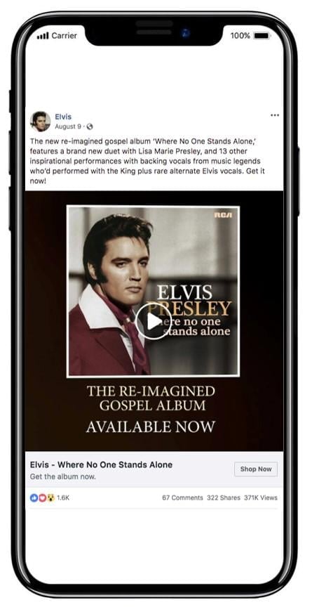 Finding Elvis ad on phone