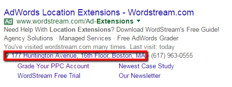 location extension adwords ad