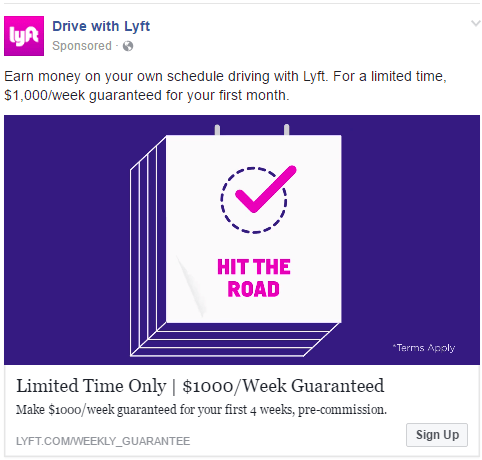 Lyft Facebook Ad Testing