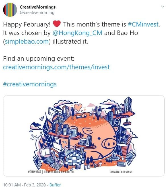 tweet about marketing network event
