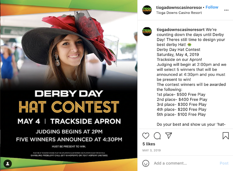 may marketing ideas—instagram post with derby hat contest