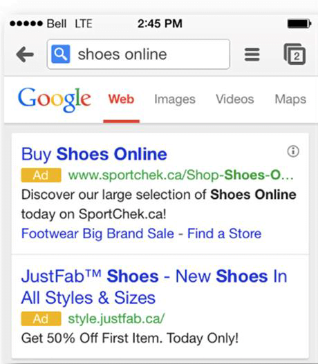 mobile ad copy keywords