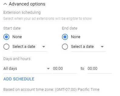 mobile conversions message extension scheduling