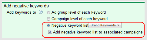 Add Negative Keywords
