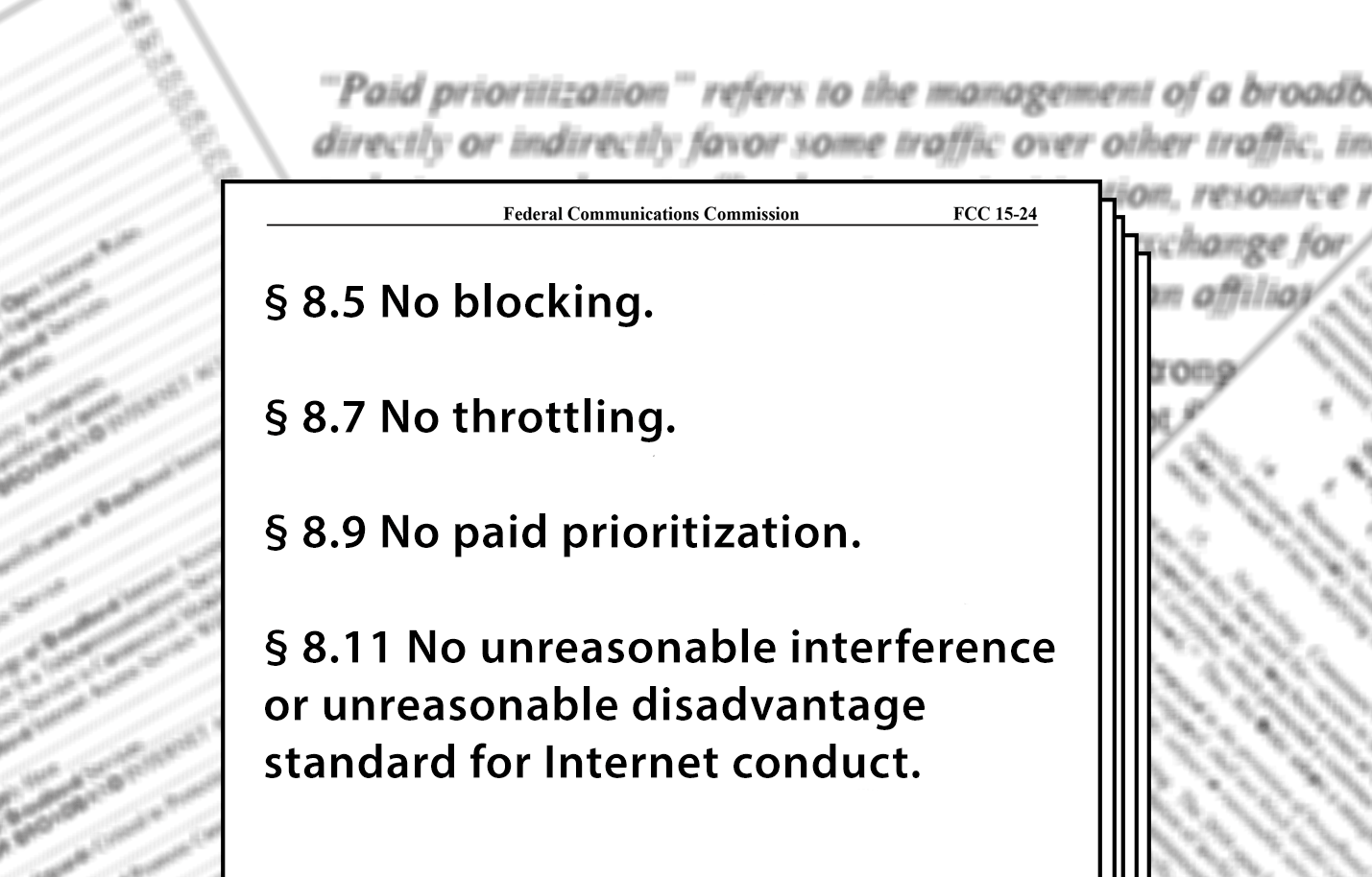 Net neutrality principles no blocking no throttling