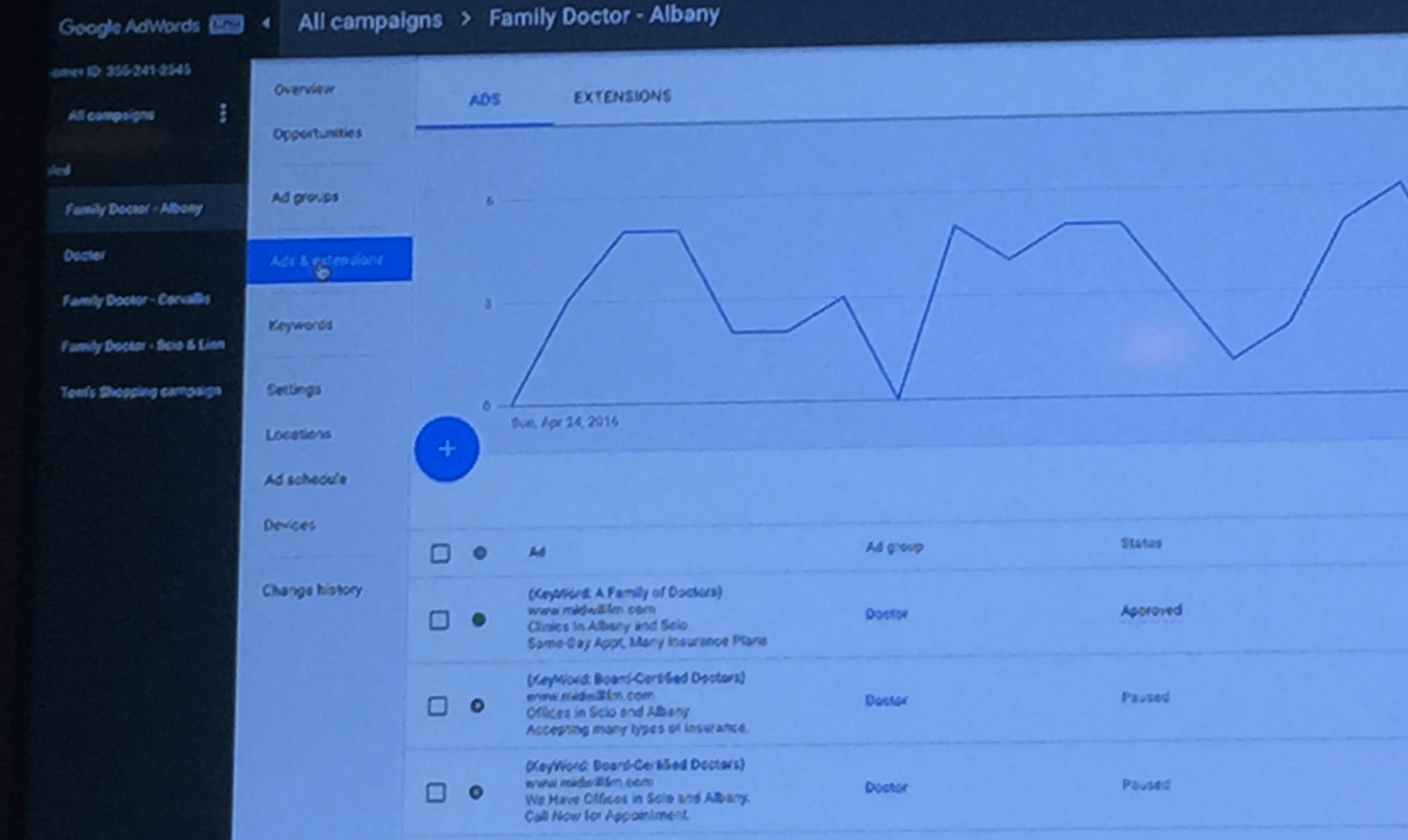 New AdWords interface campaign creation wizard