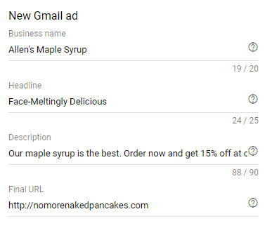 new gmail ad business information