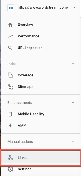 New Google Search Console Links