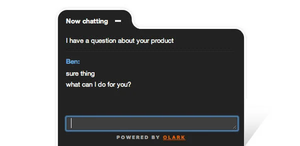 live chat on product landing pages