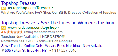 old ad formats on serp