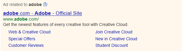 google ad sitelink old