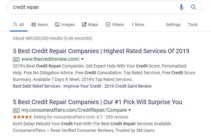 Google ads restricted debt update