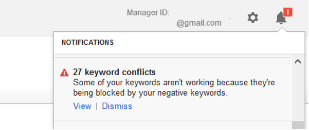 negative keyword conflicts audit