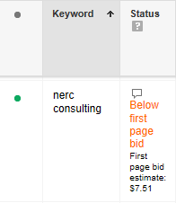 keyword status