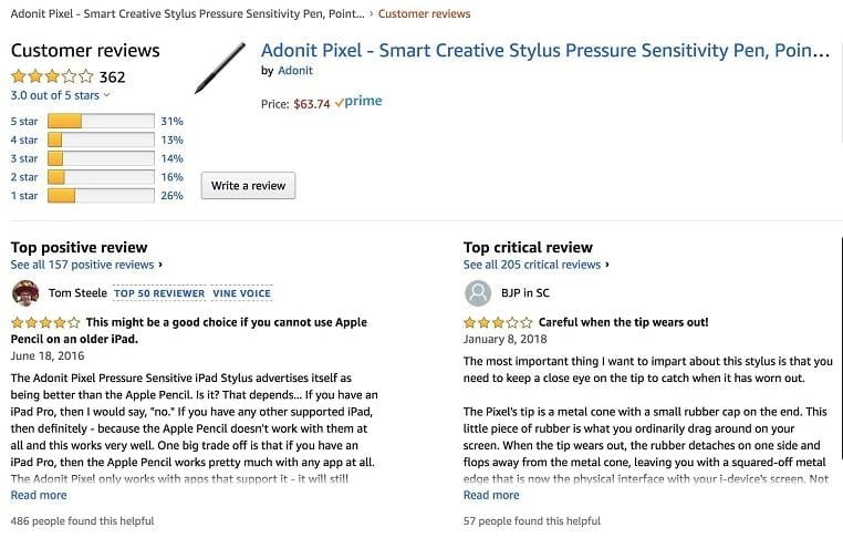 customer review from Amazon