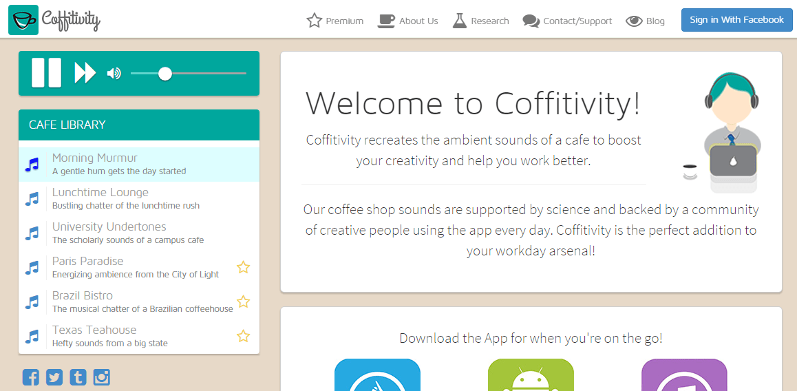 Productivity for content marketers Coffitivity