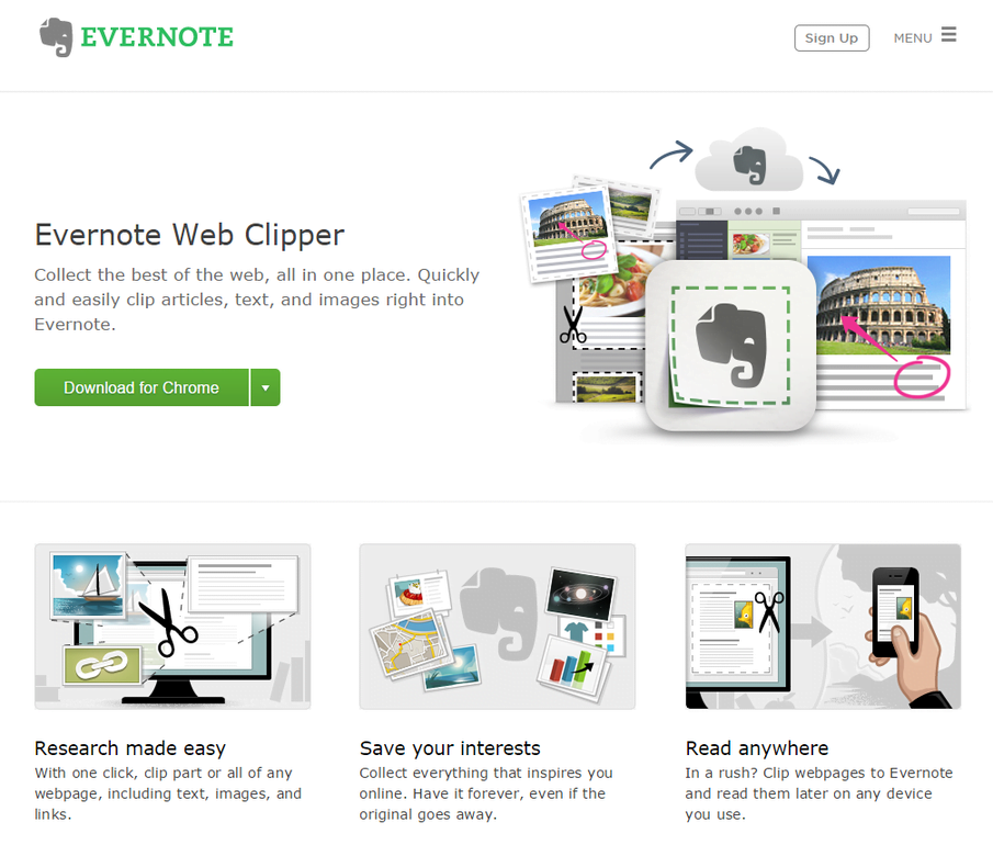 Productivity for content marketers Evernote Web Clipper