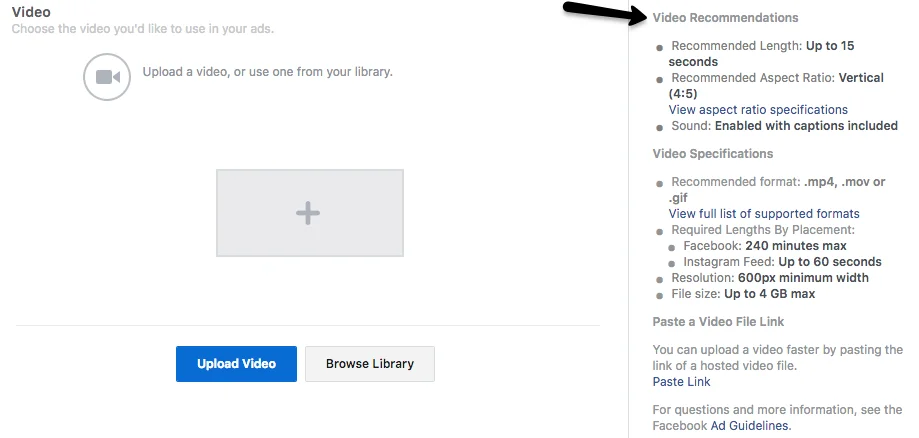 Real estate Facebook ads settings recommended duration