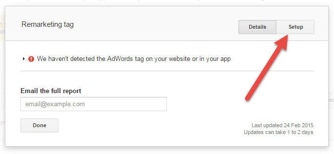 remarketing setup