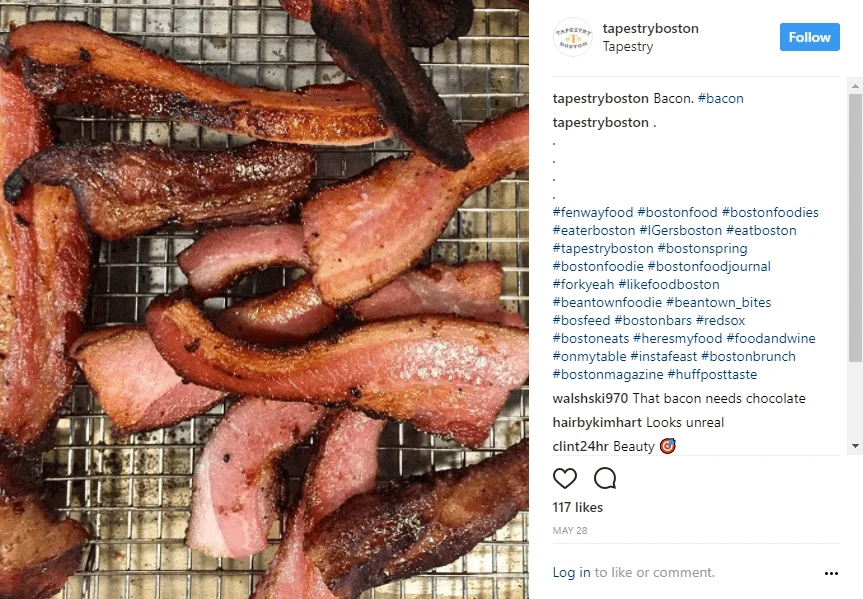 Instagram Marketing for Restaurants Bacon