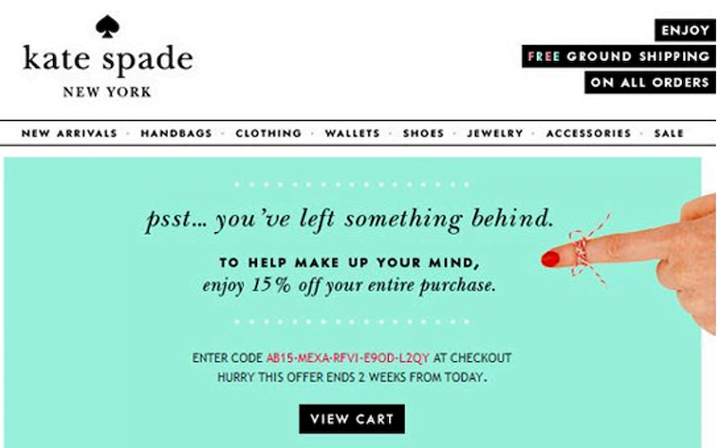 sales promotion examples coupons kate spade