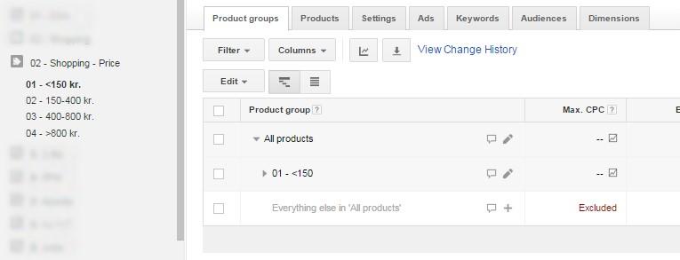 Scary AdWords mistakes product groups