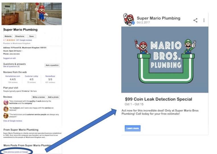 Google My Business listing