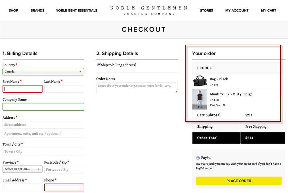 Shopping cart abandonment image thumbnails