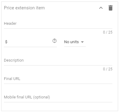 creating price extensions in google ads