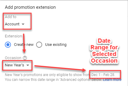 promotion extension setup