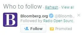 Social media advertising Twitter promoted account