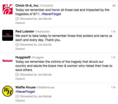 Social media crisis management branded 9/11 tweets 