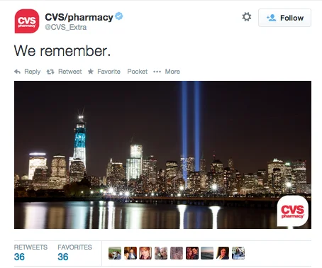 Social media crisis management branded 9/11 tweets CVS example