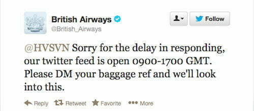 Social media crisis management sponsored tweet don't fly British Airways tweet response