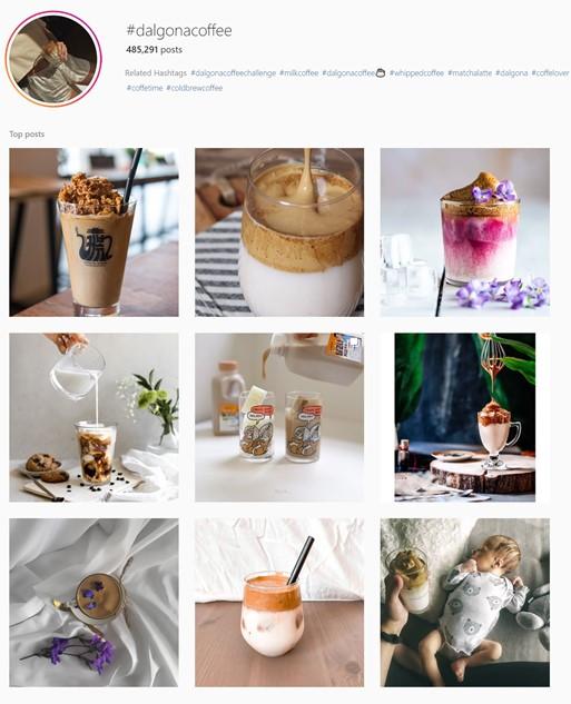 social media engagement with Dalgona coffee